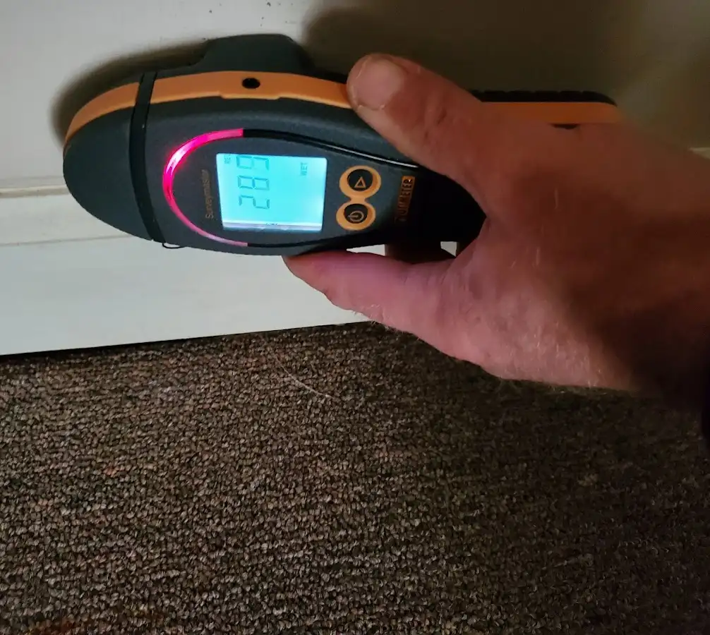 Moisture detection at baseboard during Sewage Cleanup & Sanitation in Citrus Heights